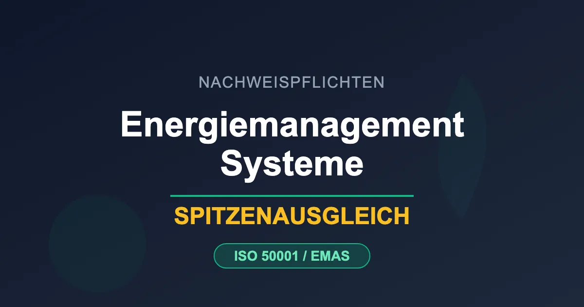 ISO 50001 Energiemanagementsystem für Spitzenausgleich