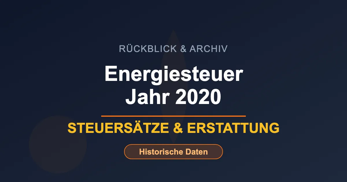 Energiesteuer 2020 - Steuersätze und Erstattung