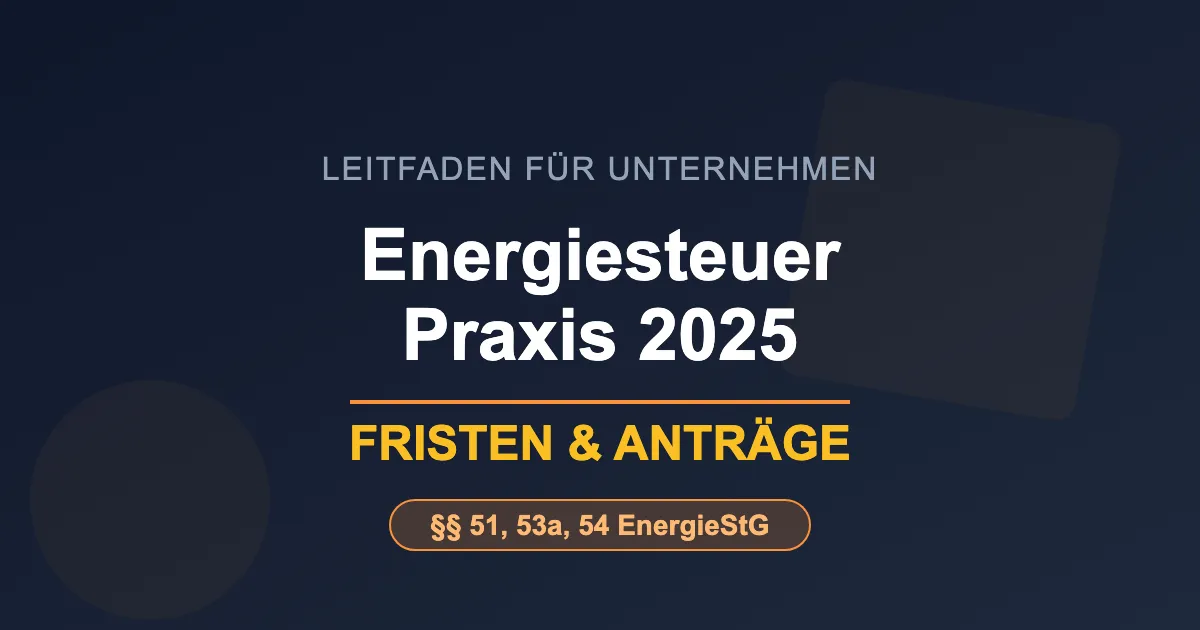 Energiesteuerentlastung 2025 - Praxisleitfaden für Unternehmen