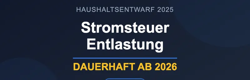 Haushaltsentwurf 2025: Stromsteuerentlastung 20 €/MWh umgesetzt