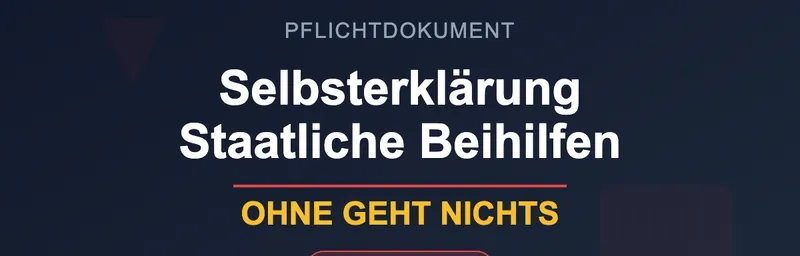Selbsterklärung zu staatlichen Beihilfen mit Formular 1139
