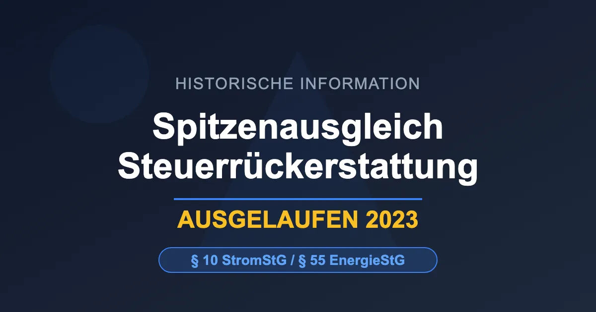 Stromzähler für Stromsteuer-Spitzenausgleich