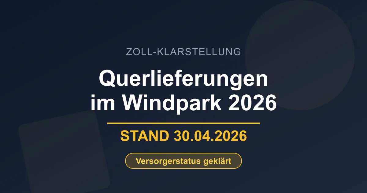 Querlieferungen im Windpark: Voraussetzungen der Versorgerstatus-Ausnahme nach § 1a Abs. 5a Nr. 1 StromStV